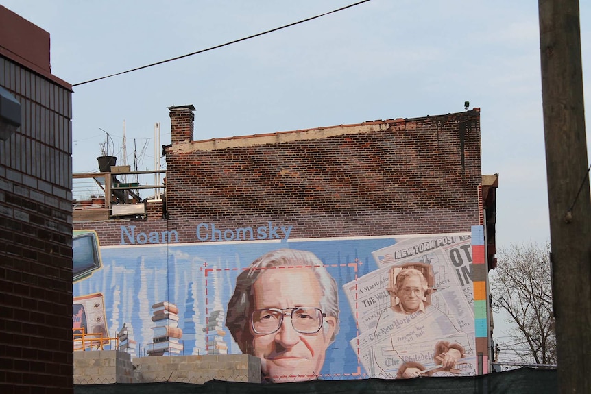Mural in Philadelphia featuring Noam Chomsky