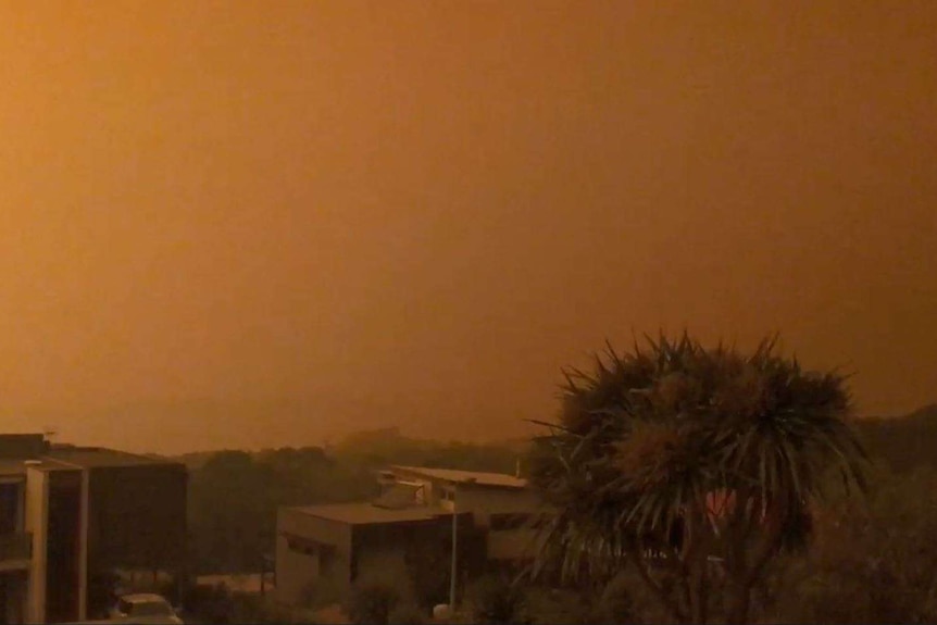 The sky has turned black over Mallacoota.