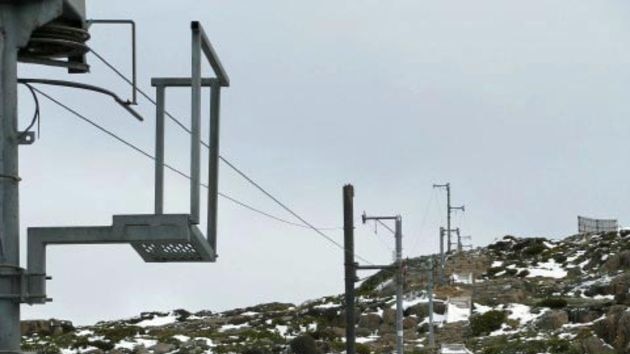 Ben Lomond ski lift, Tasmania, with a light snow.