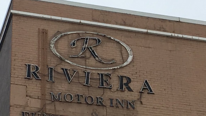 Signage for the Adelaide Riviera Hotel.