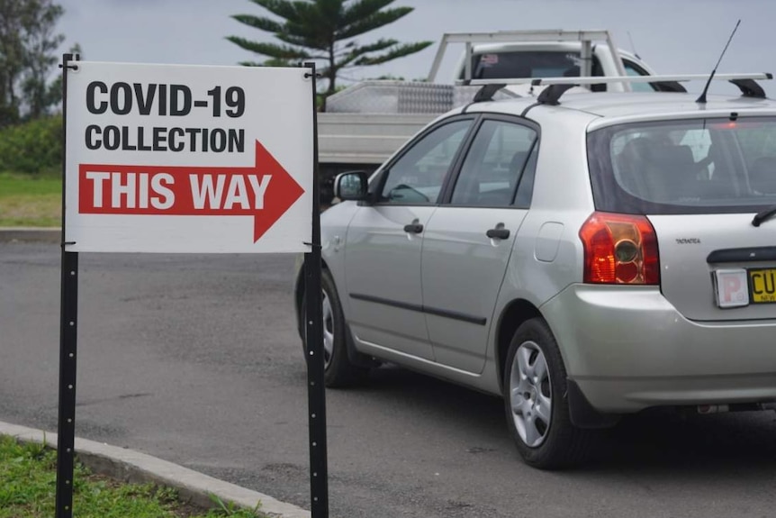 A car at a covid testing centre