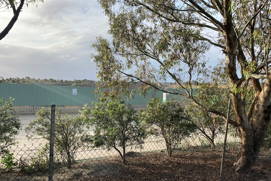 The exterior fence around a landfill