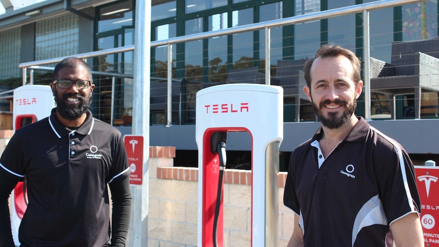 Tesla Supercharger at Cassegrain Wines