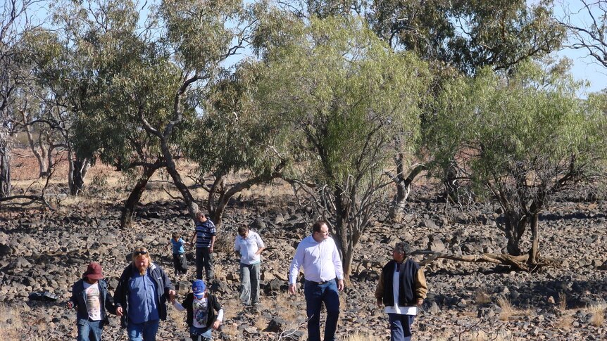 Traditional owners and Craig Wallace in Manu Manu creek