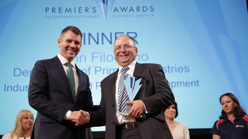 John Filocamo was presented the NSW Premier's Award for his work with Cemeteries and Crematoria NSW.