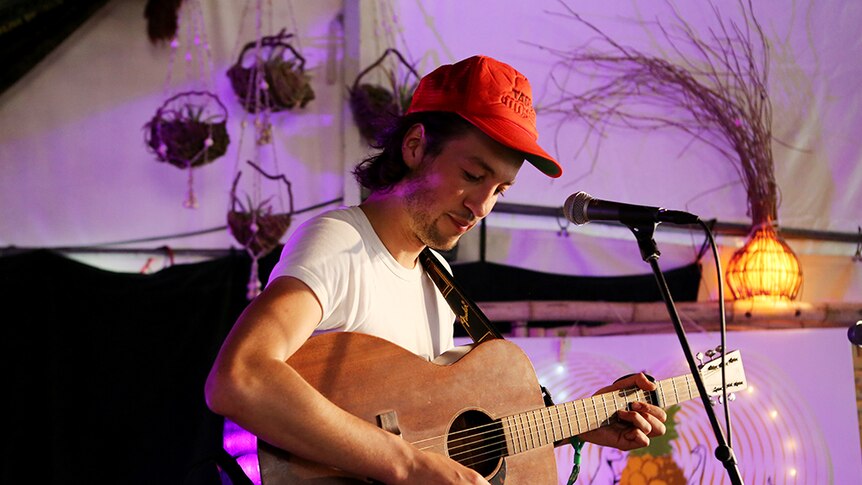 Marlon Williams performing in the Pineapple Lounge.