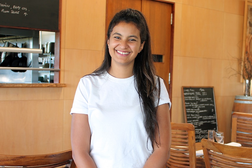 Samia Lila, the 'goanna girl', at the restaurant from where she dragged out a large goanna