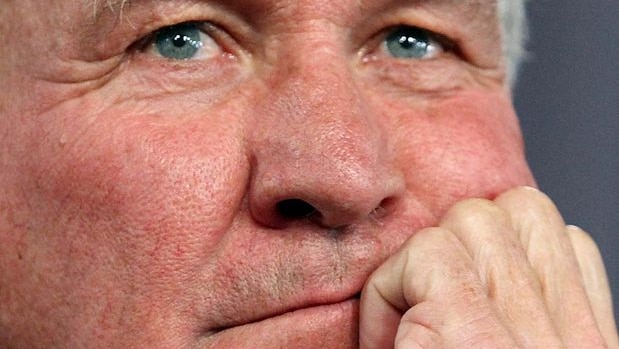 Independent MP Tony Windsor listens during a National Press Club address