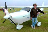 Pilot Rob Pavan beside a Jabiru plane at Monto in central Queensland