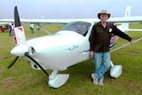 Pilot Rob Pavan beside a Jabiru plane at Monto in central Queensland