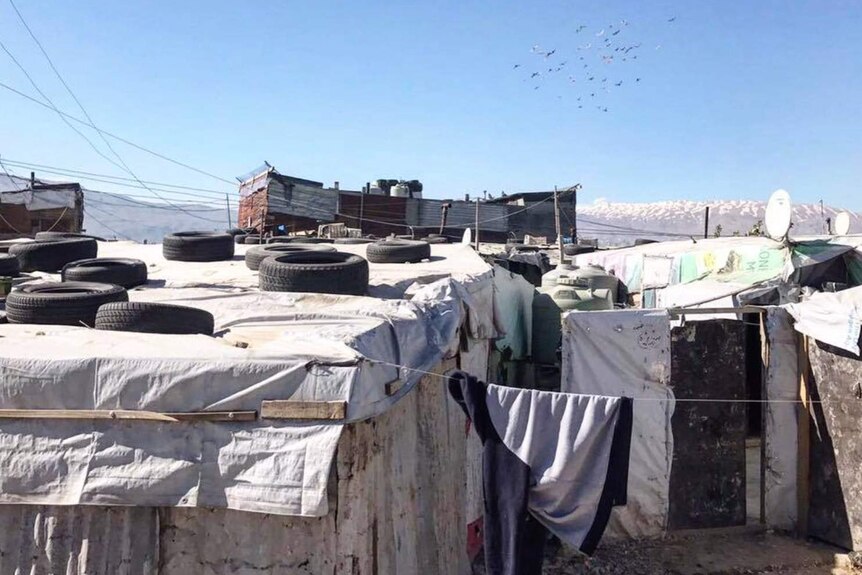 Squalid refugee camps in Lebanon.