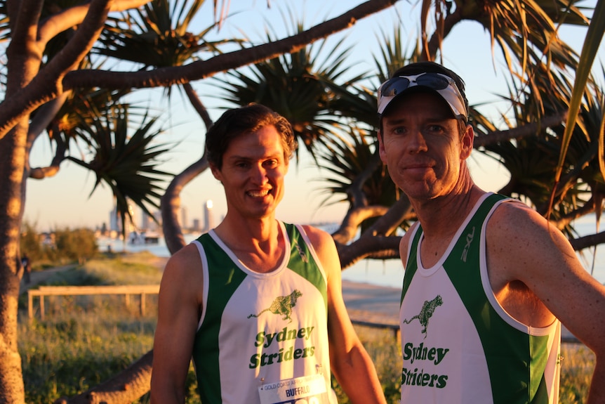 Richard Nelson and Jason McIntosh at the Gold Coast Marathon