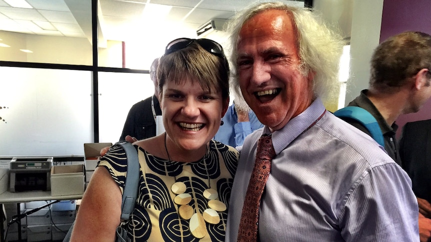 Yvonne Wrigglesworth and Rod Fyffe at the Bendigo council vote count in October 2016.