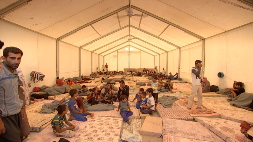 Refugees in Dibaga camp.