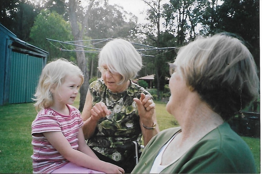 Lila Ritchie as a little girl with her grandmother and mother