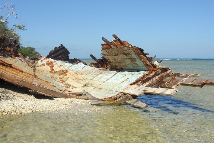 The Indonesian vessel wrecked on New Year Island.