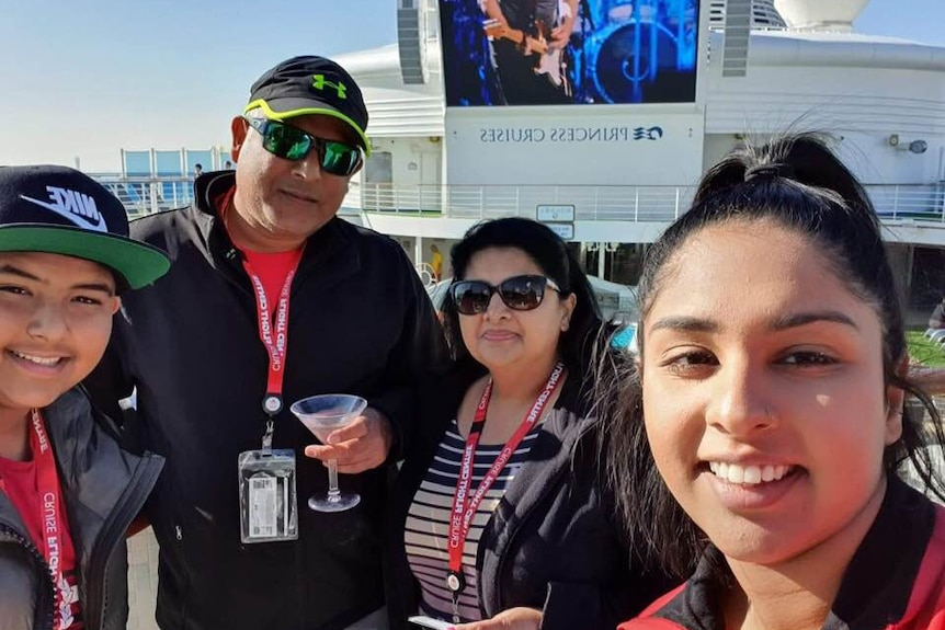 Suzanne D'Silva and her family on board the Diamond Princess