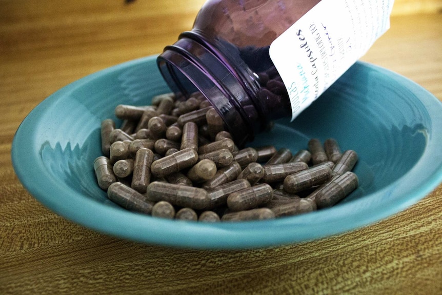 Placenta pills in a bowl.