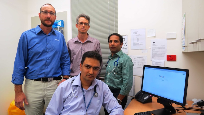 Dr Faisel Rahmani (seated) Standing : Dean Workman, Dr Joe Farrell and Dr Asif Satti.