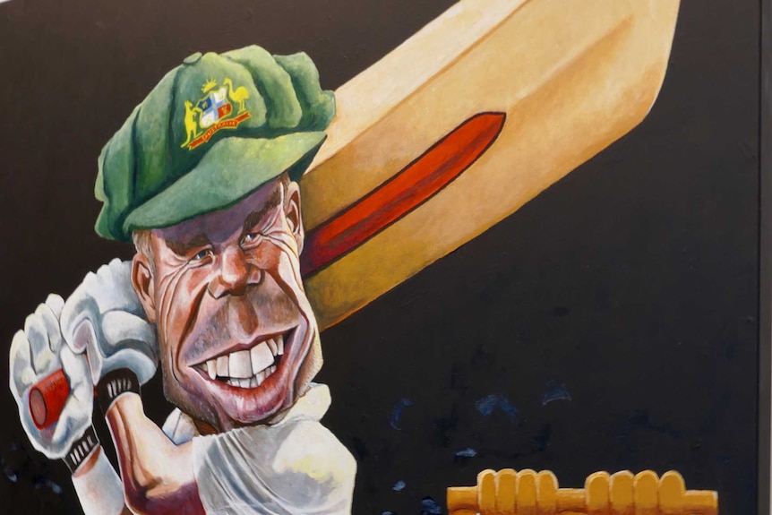 A portrait of Australian test cricketer David Warner by artist James Brennan has won the Bald Archies.