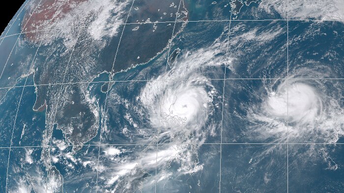 Typhoons Koppu and Champi in the western Pacific