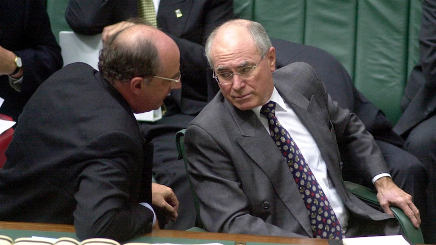 Peter Reith and John Howard in the House of Representatives. 