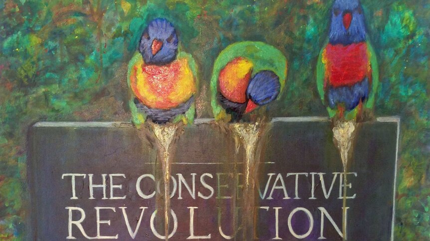 Artist Terry Matthews' take on Liberal senator Cory Bernardi's book The Conservative Revolution.
