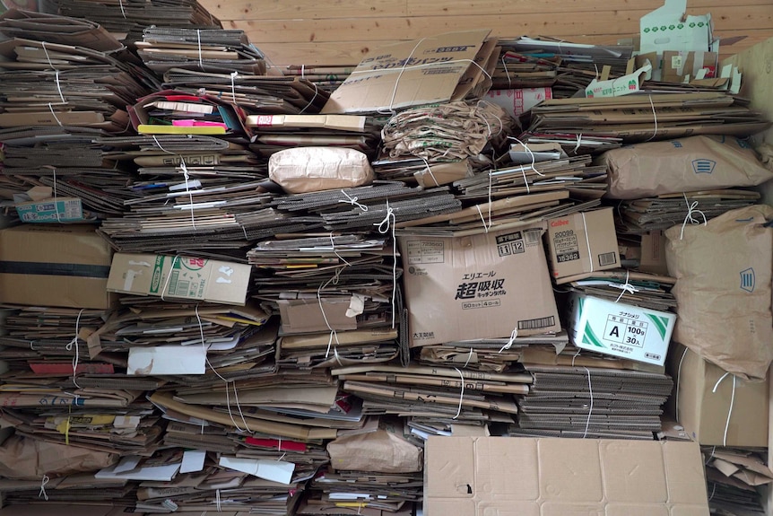 Cardboard recycling at Kamikatsu plant