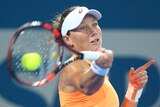 Early exit ... Samantha Stosur plays a forehand in her match against Varvara Lepchenko