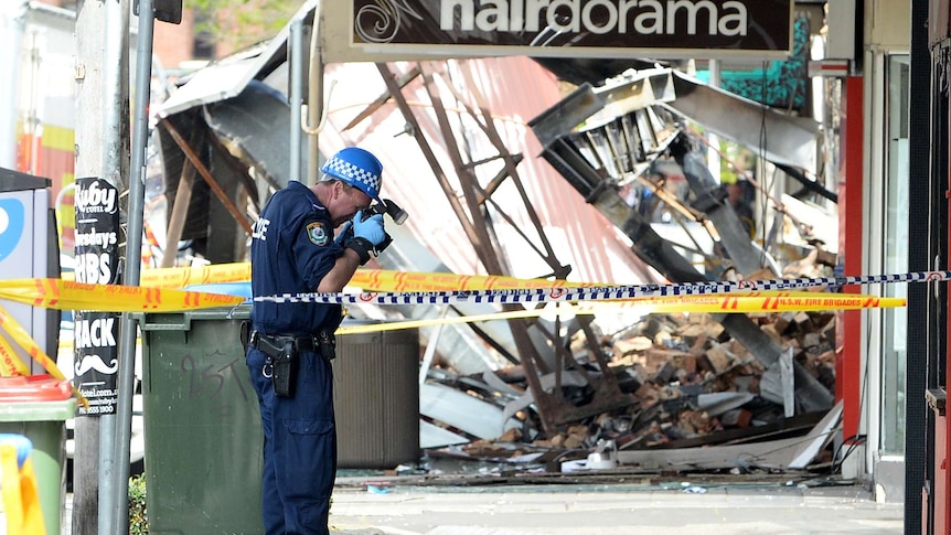 Forensics officer at scene of Sydney explosion
