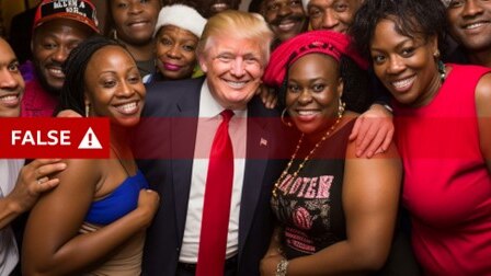 A fake picture of Donald Trump with African American supporters