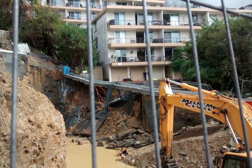 Driveway collapses after heavy rain