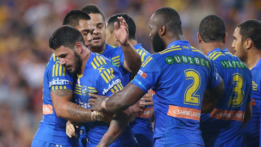 Eels celebrate Peats try