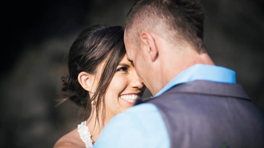 Hannah Clarke and Rowan Baxter on their wedding day.