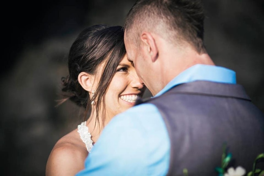 Hannah Clarke and Rowan Baxter on their wedding day.