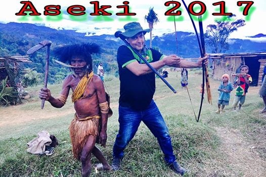 Pangu Pati leader Sam Basil poses with a bow