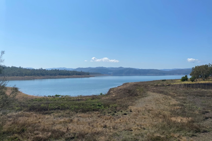 Wivenhoe Dam in dry conditions as water levels fall