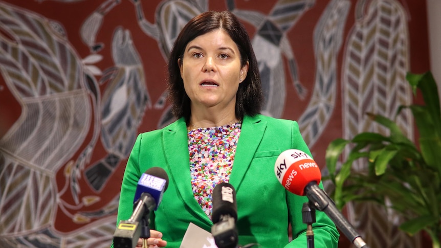 Northern Territory Health Minister Natasha Fyles at a press conference.