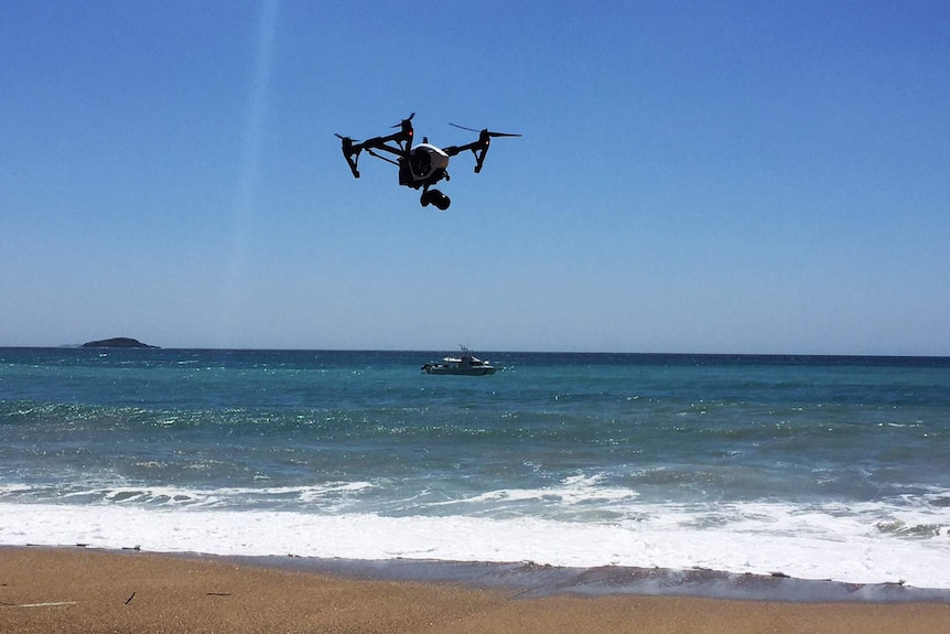 A drone that will be used to track sharks on the NSW north coast.