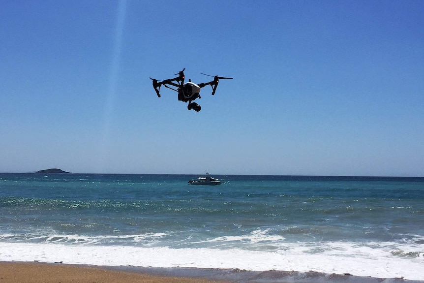 A drone that will be used to track sharks on the NSW north coast.