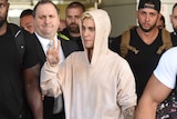 Justin Bieber arrives at Melbourne September 2015