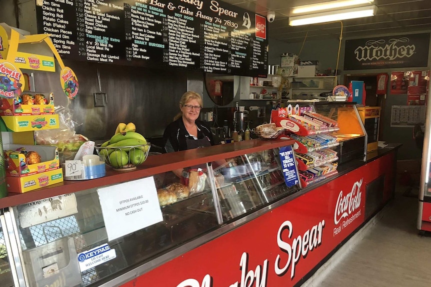 Bronwyn Kerr at the Shaky Spear Milk Bar in Traralgon, eastern Victoria.