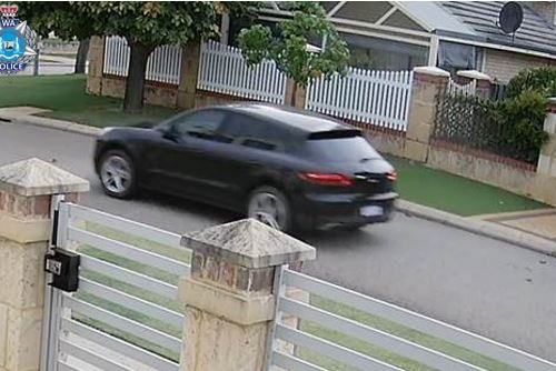A black Porsche captured on CCTV.