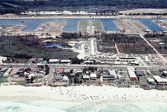 Aerial view over the vicinity south of 19th Avenue, Palm Beach, Queensland, 1971