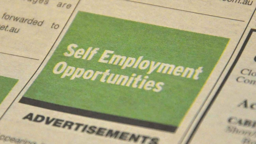 Job advertisements in a newspaper.