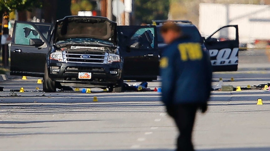 FBI and police continue their investigation in San Bernardino