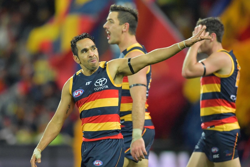 Eddie Betts salutes the crowd