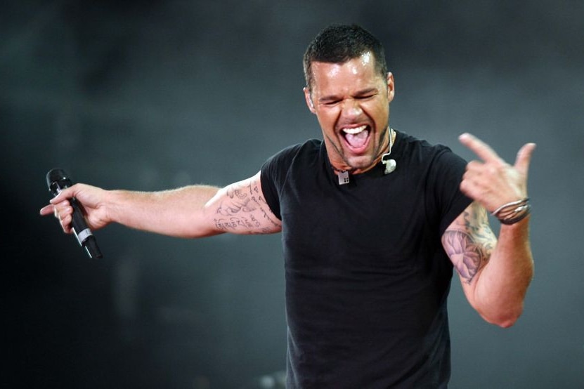 Puerto Rican pop singer Ricky Martin performs onstage
