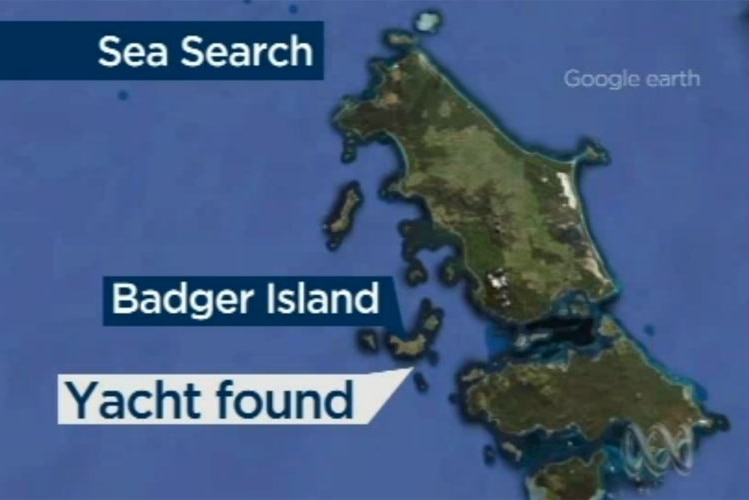 Map of where boat was found just off Badger Island