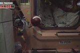 Astronauts at the International Space Station throw football in space